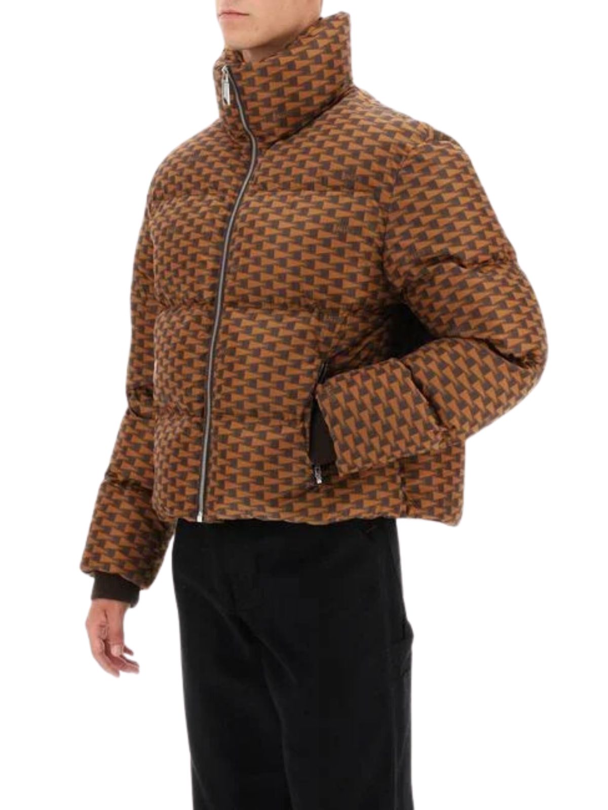 Bally Jacket Puffer Monogram Logo Brown