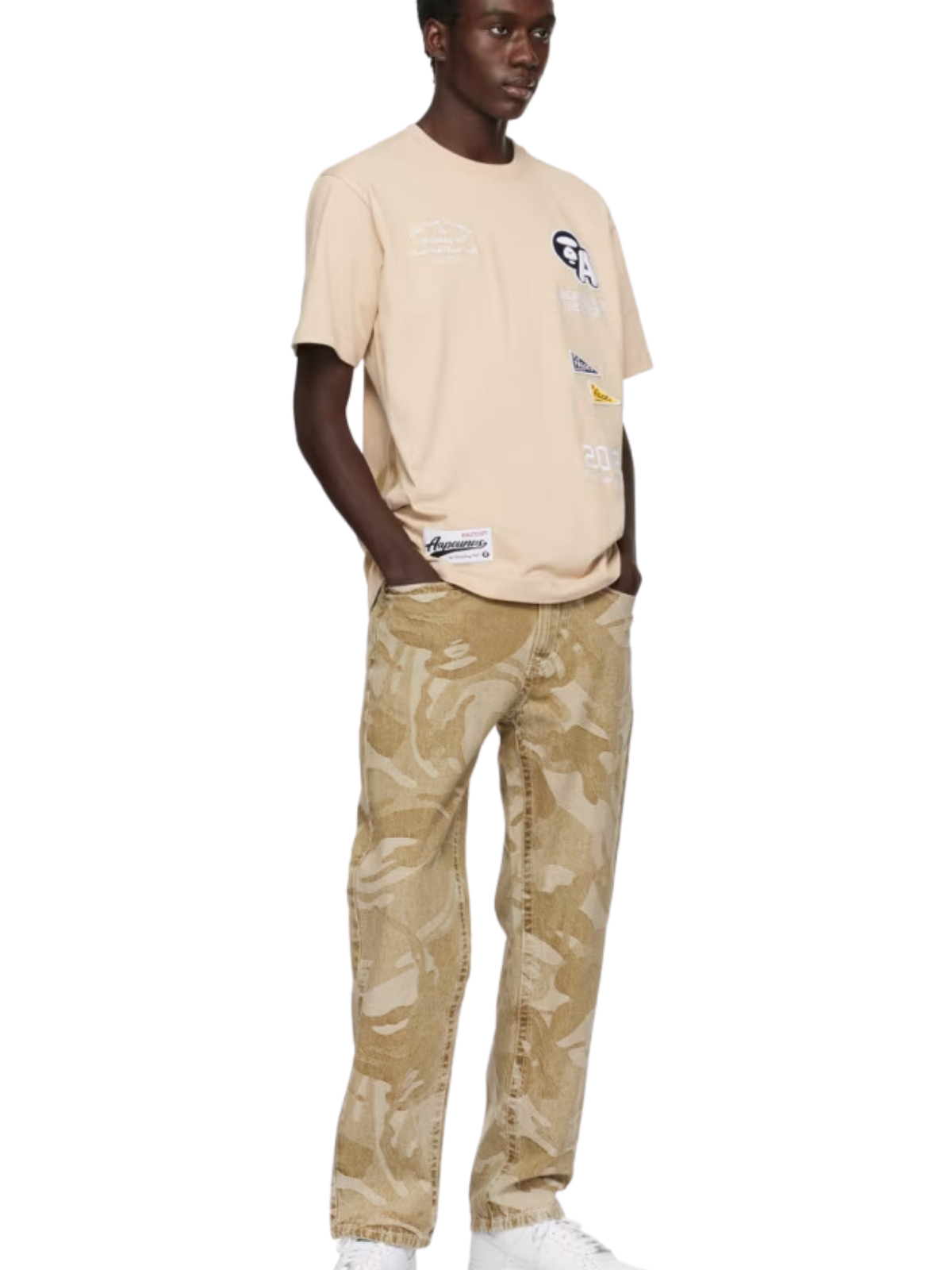 Aape Jeans Allover Print Beige