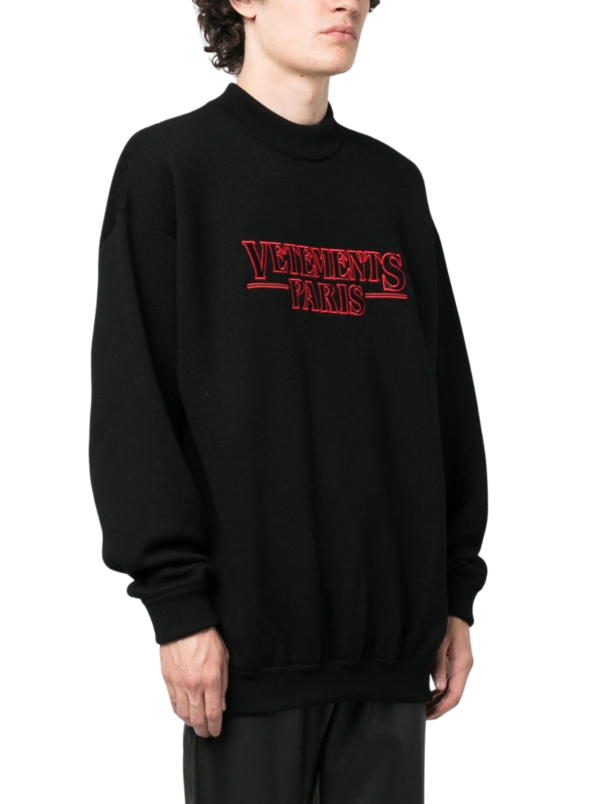 Vetements Sweater Knit Paris Black