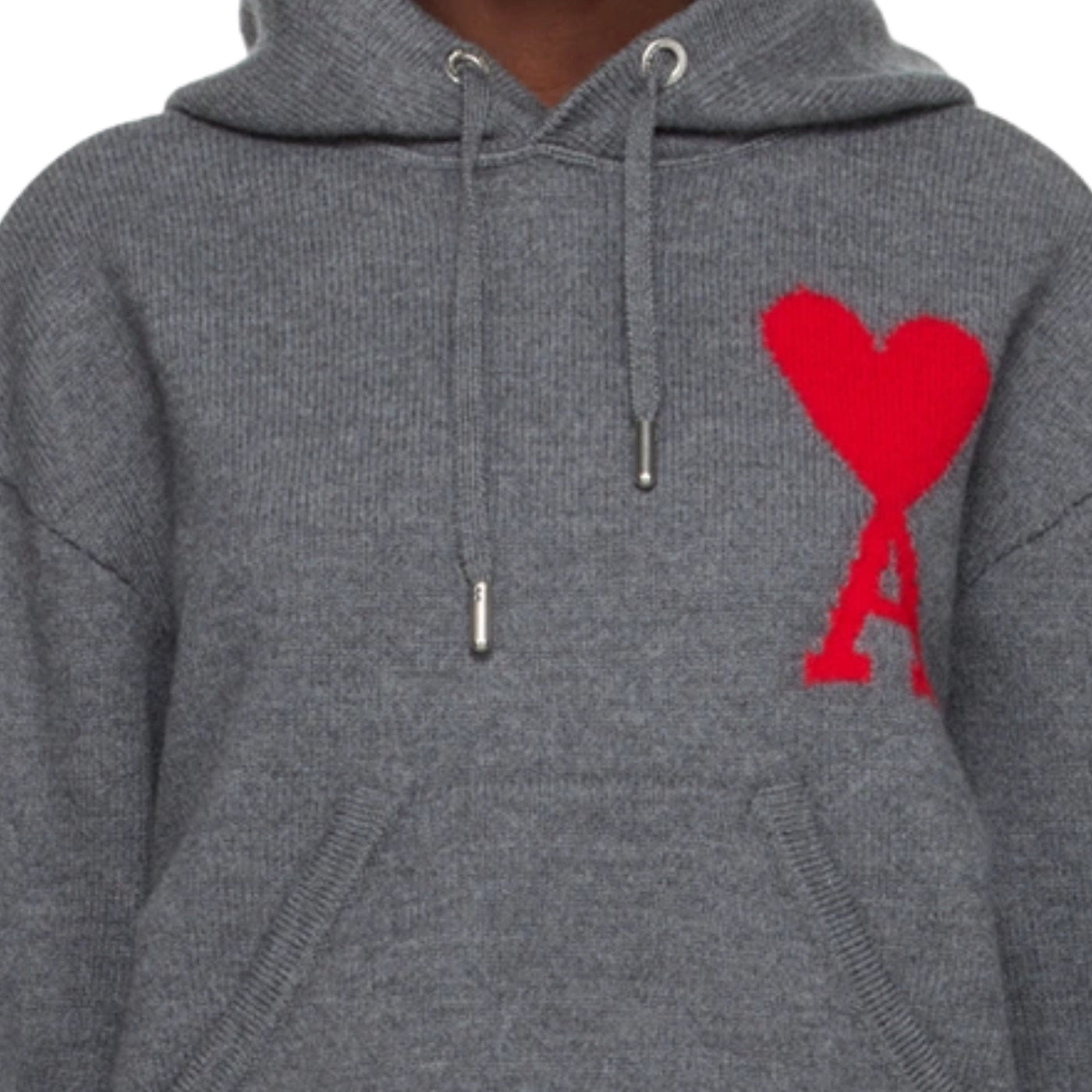 Ami Hoodie Logo Red-Grey
