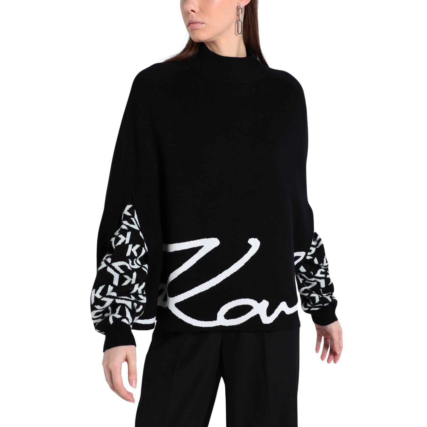 Karl Lagerfeld Sweater Signature Logo Black