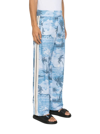 Palm Angels Track Pants Allover Print Indigo