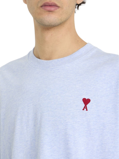 Ami T-Shirt Logo Heather Cashmere Blue
