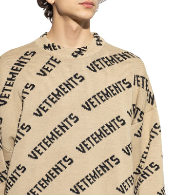 Vetements Sweater Logo Monogram Taupe