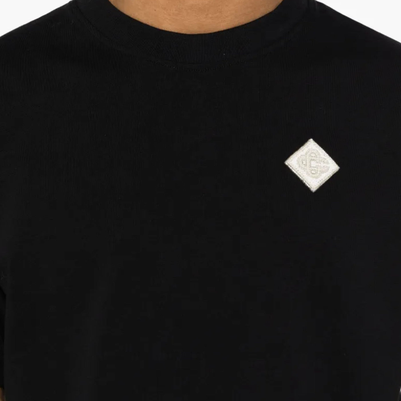 Casablanca T-Shirt Pearl Diamond Patch Black