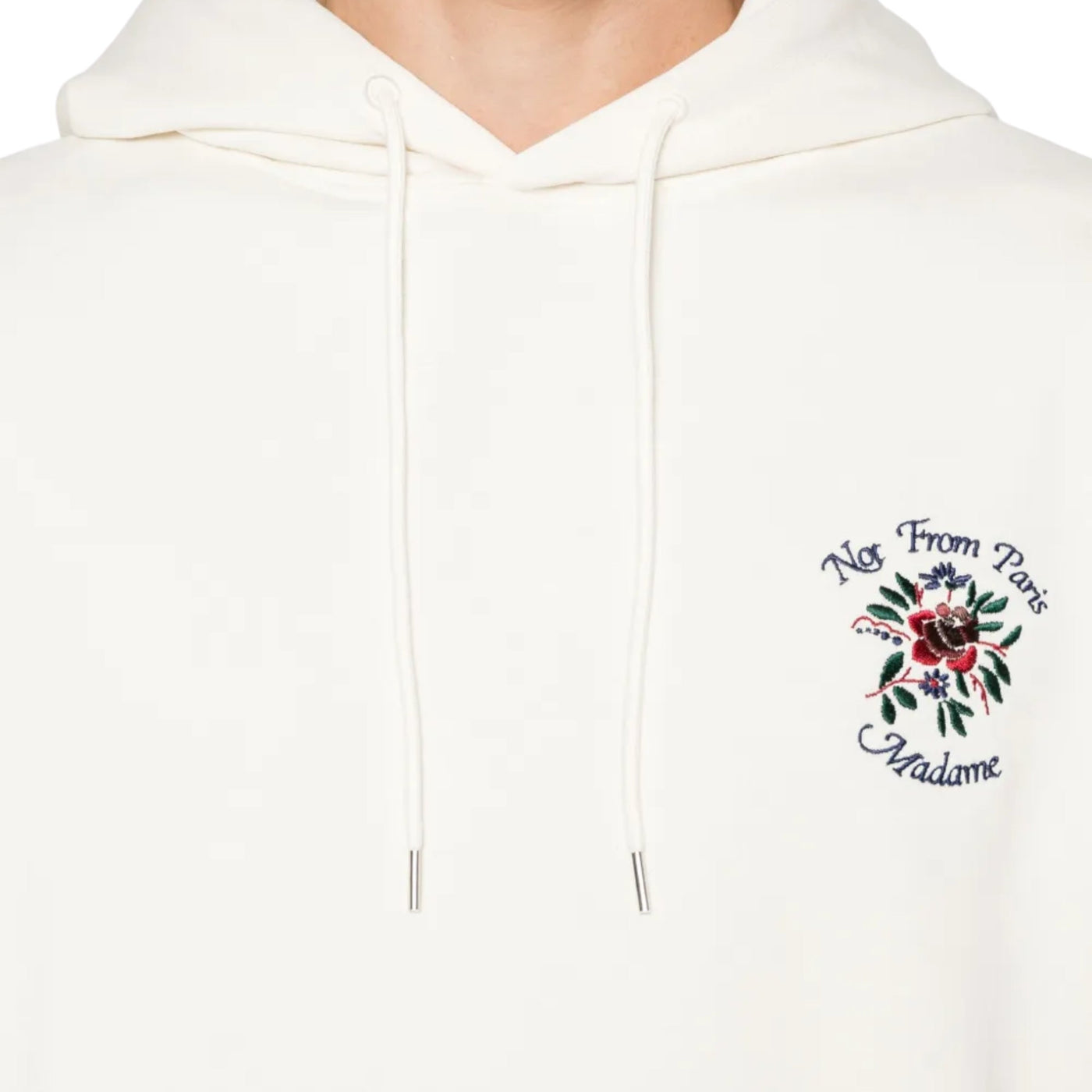 Drole De Monsieur Hoodie Fleurs Slogan Cream