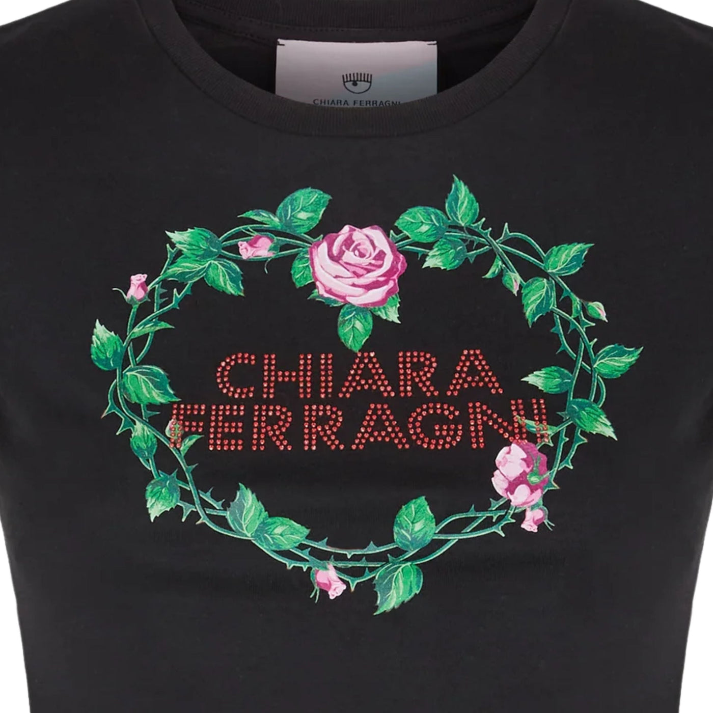 Chiara Ferragni T-Shirt Rose Logo Black
