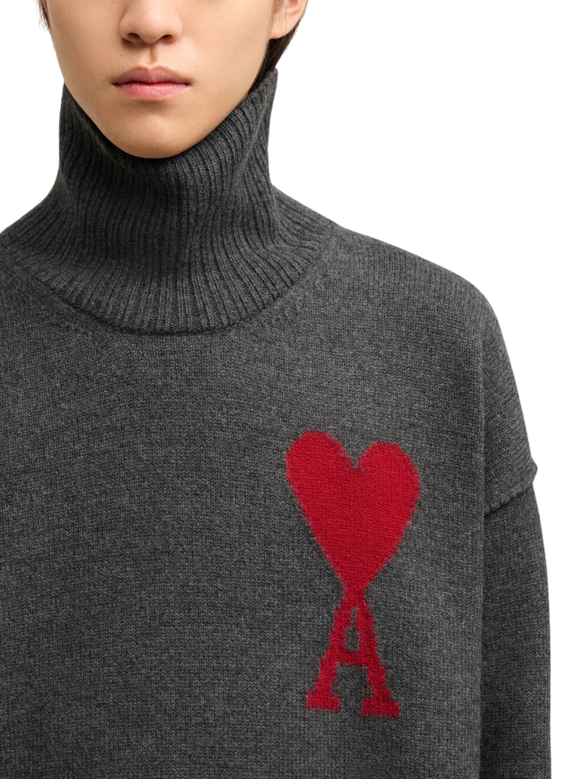 Ami  Sweater Logo Big Logo Grey