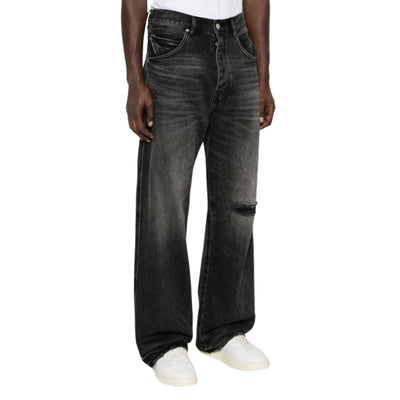 Purple Jeans Boot Cut Rip Black