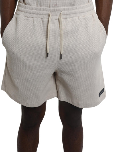 Capone Shorts Textured Basic Oatmeal