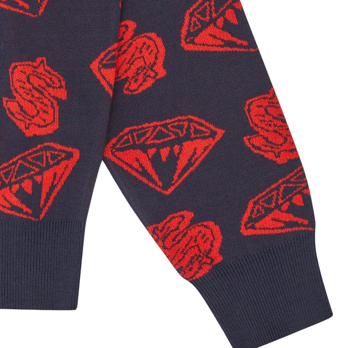 Billionaire Boys Club Sweater Knit Diamonds & Dollars Navy-Red