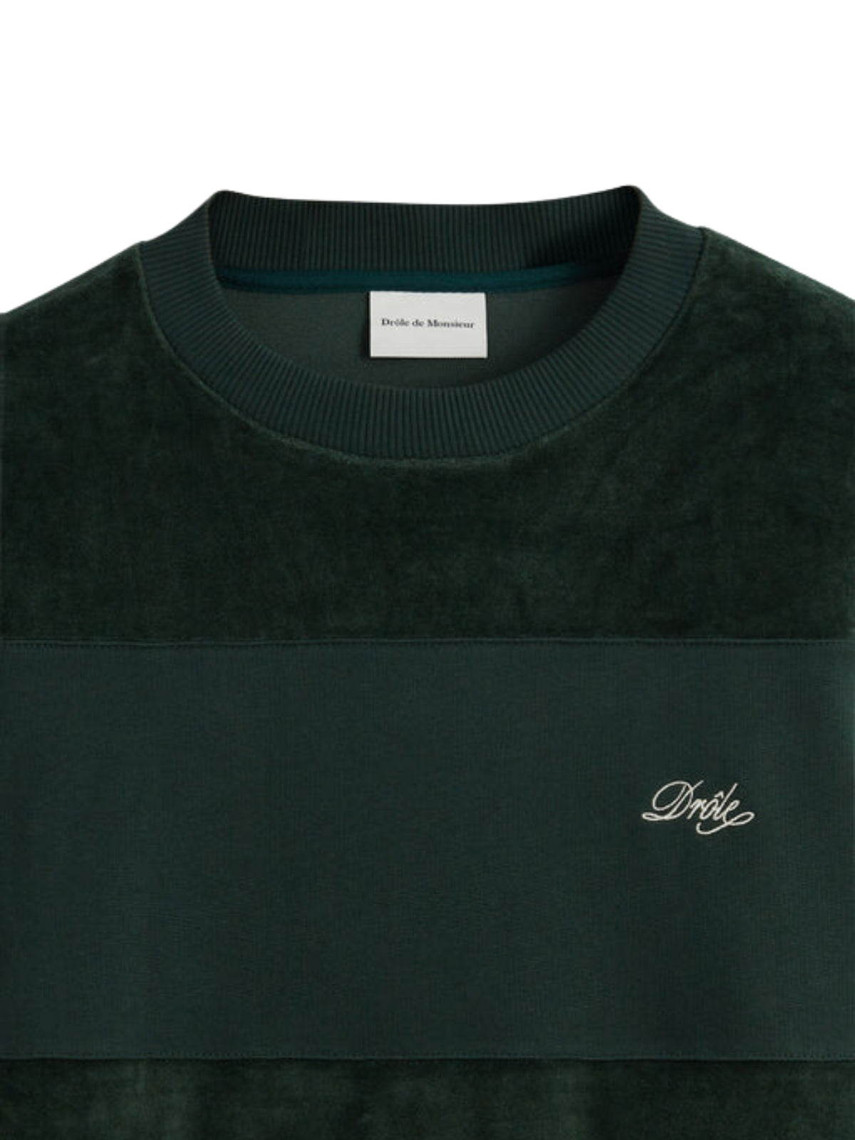Drole De Monsieur Sweater Stripe Logo Dark Green