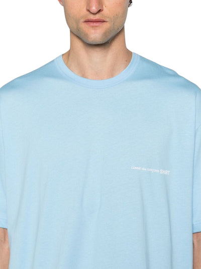 Comme Des Garcons T-Shirt Oversized Logo Powder Blue