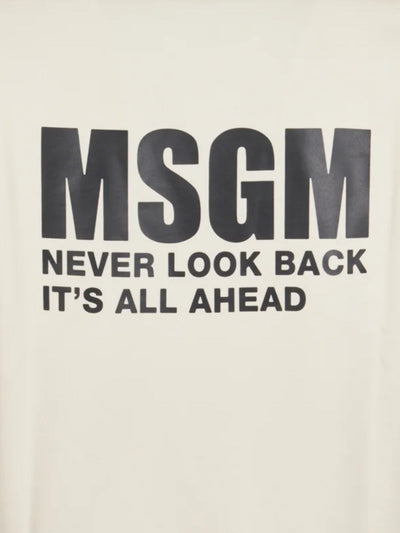 Msgm Sweater Logo Cream