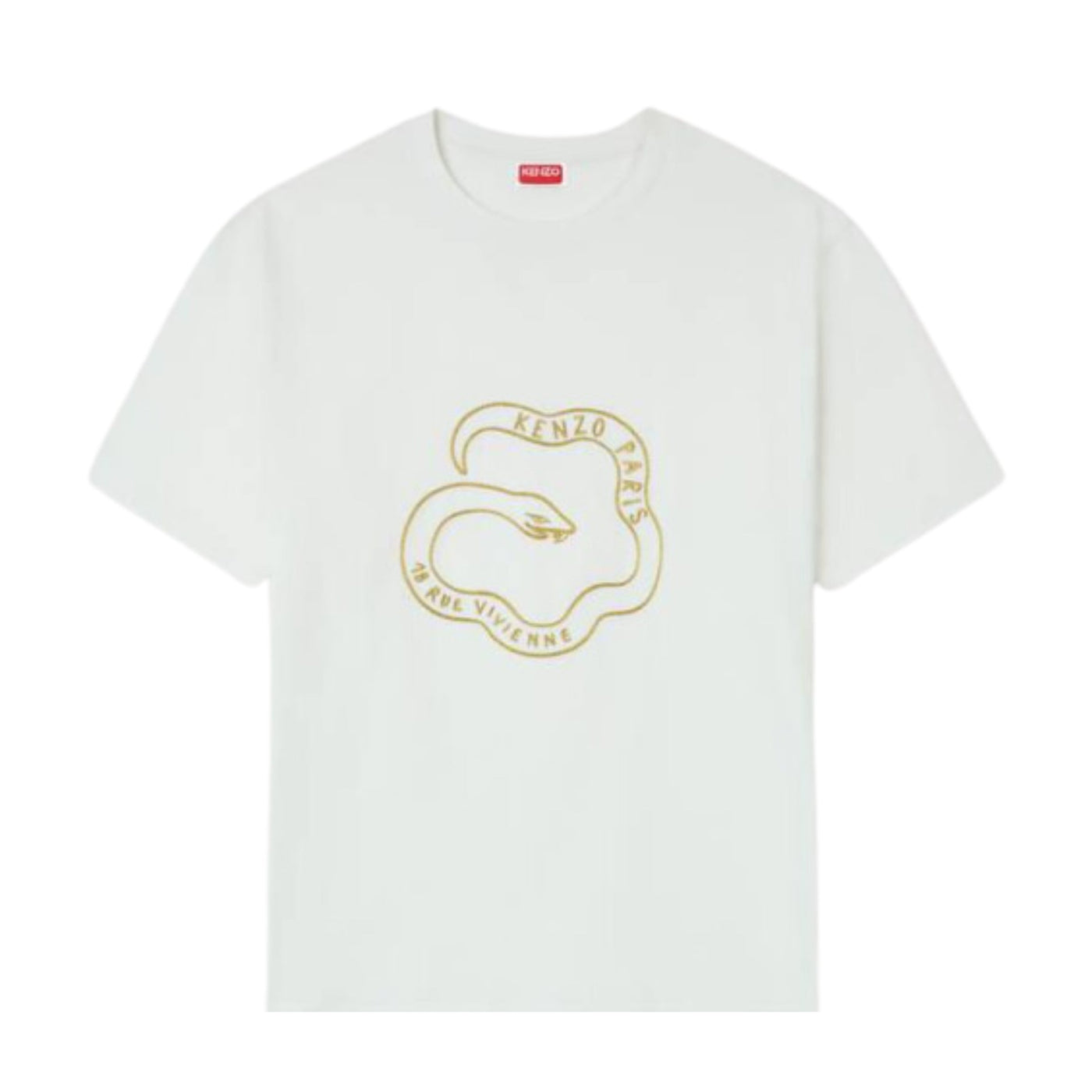 Kenzo T-Shirt Snake Gold-White