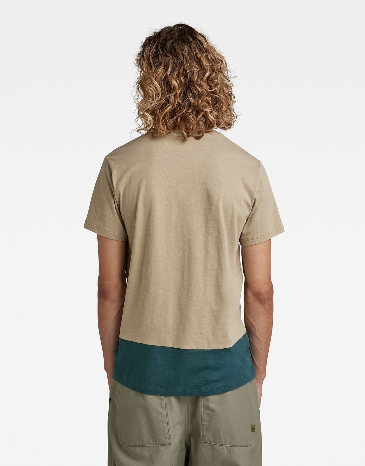 G-Star RAW Hard Core Denim Color Block T-Shirt Brown