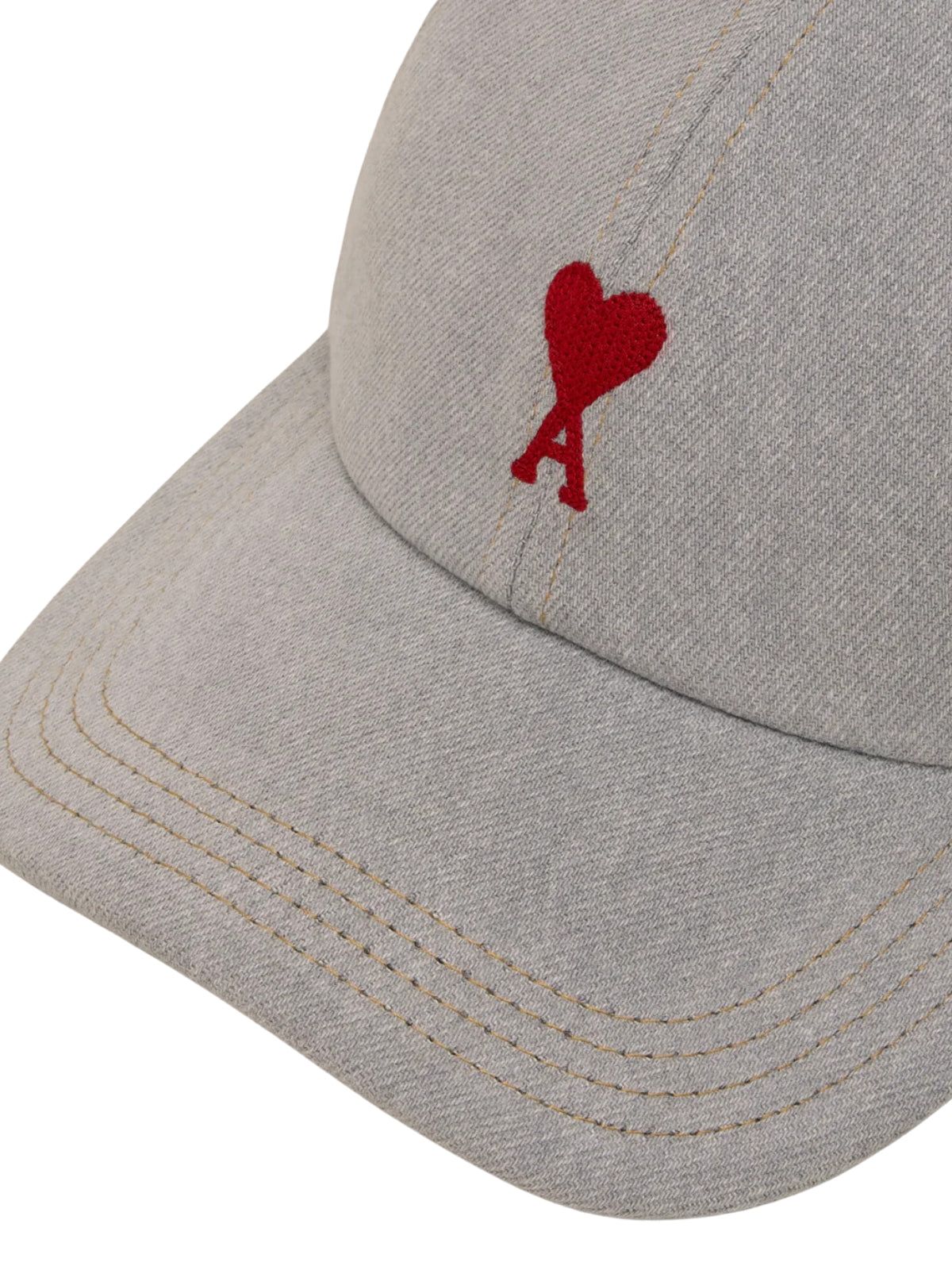 Ami Cap De Coeur Embroidery Denim Javel Grey