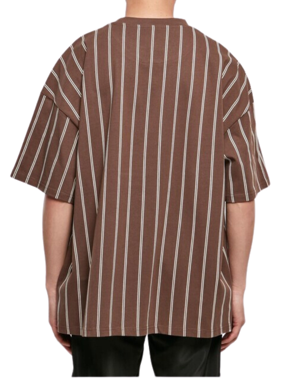 Karl Kani T-Shirt Striped Logo Brown-Light Blue