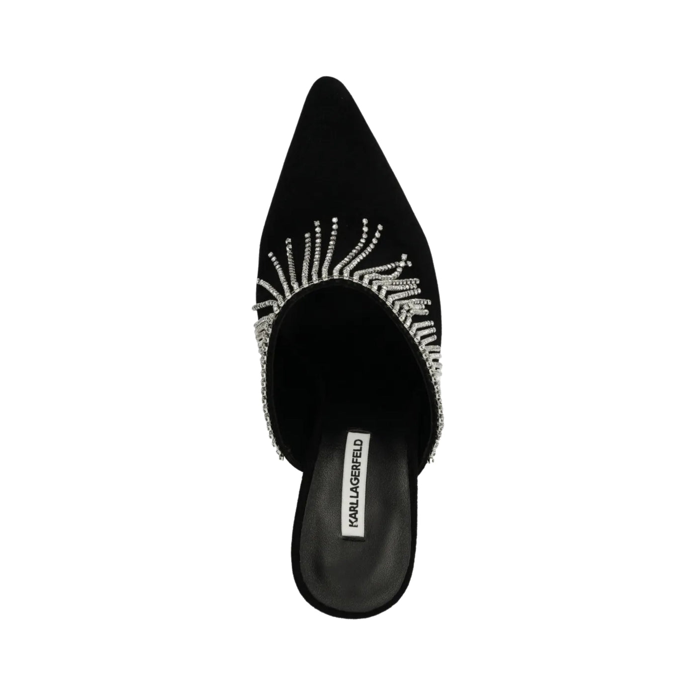Karl Lagerfeld Heel Fringe Mule Black