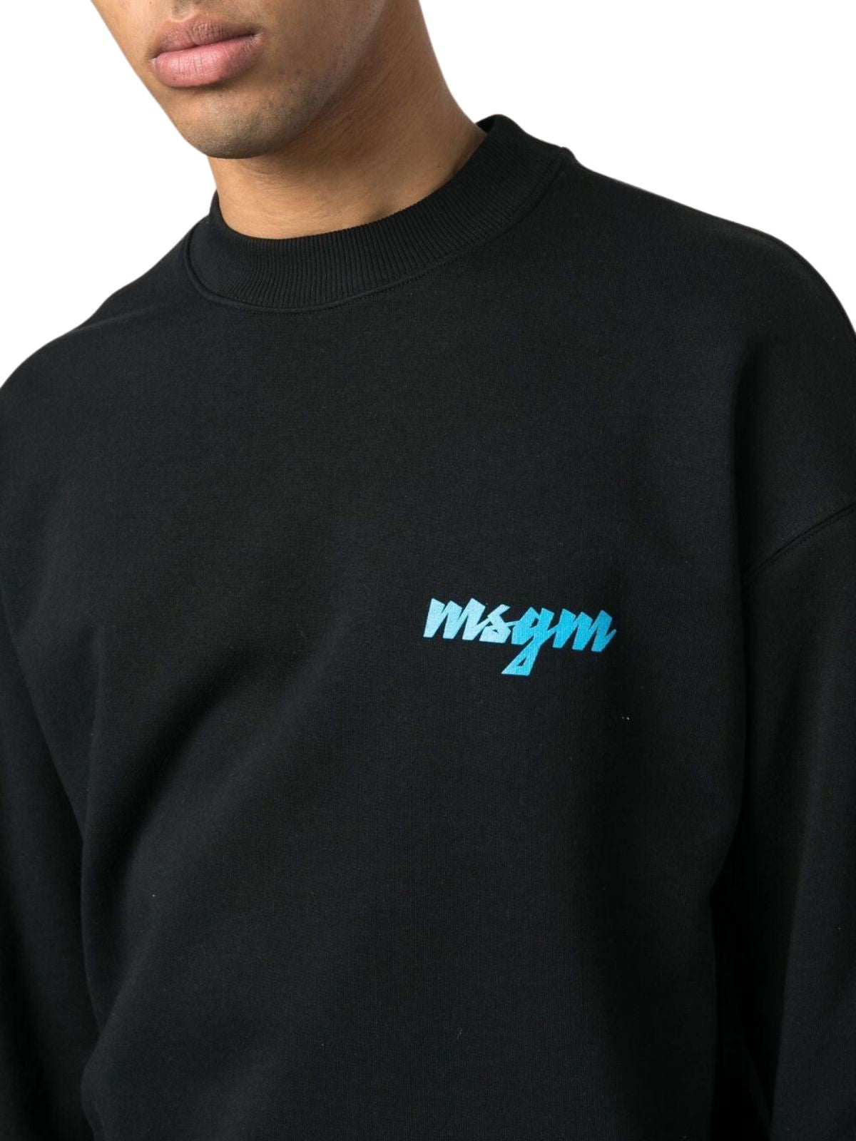 Msgm Sweater Felpa Logo Black