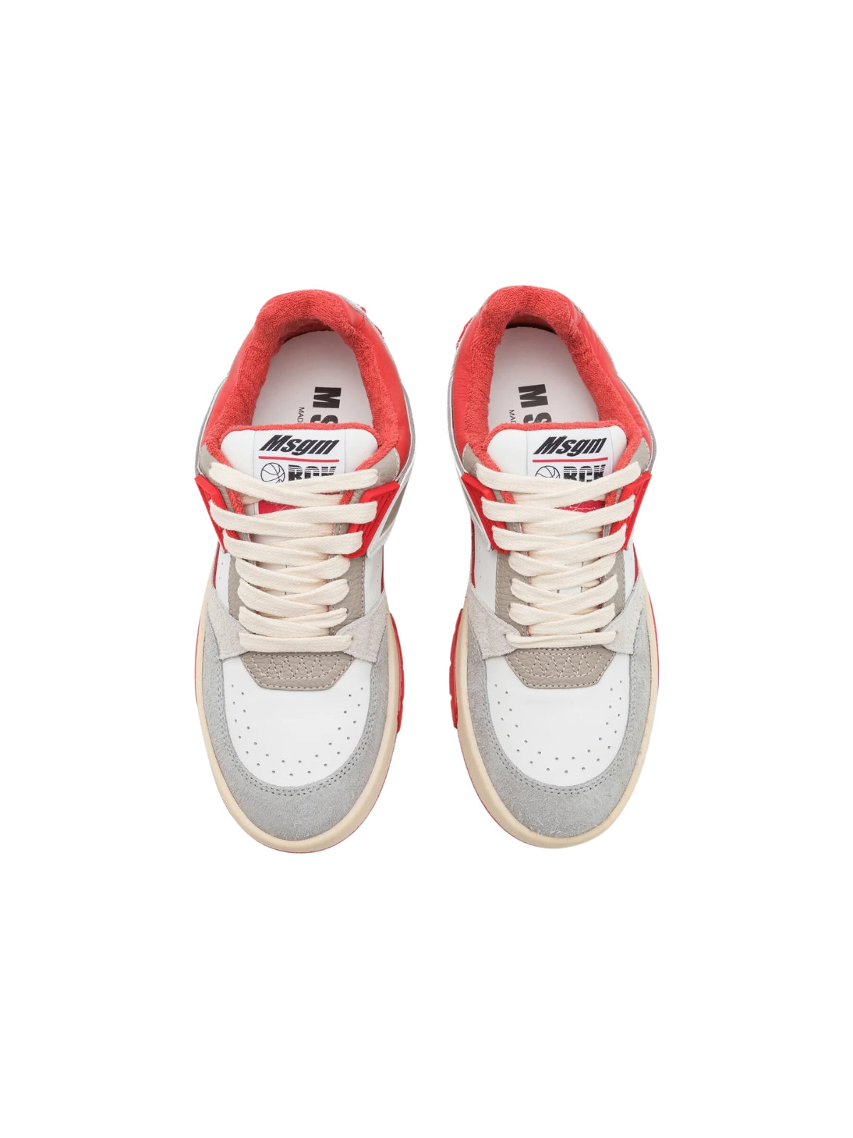 Msgm Sneaker Side Logo Panelled Coloue Block Red
