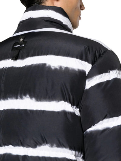 Moncler Jacket Sil Short Down Stripe Black-White