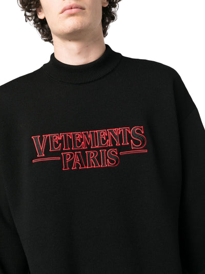 Vetements Sweater Knit Paris Black