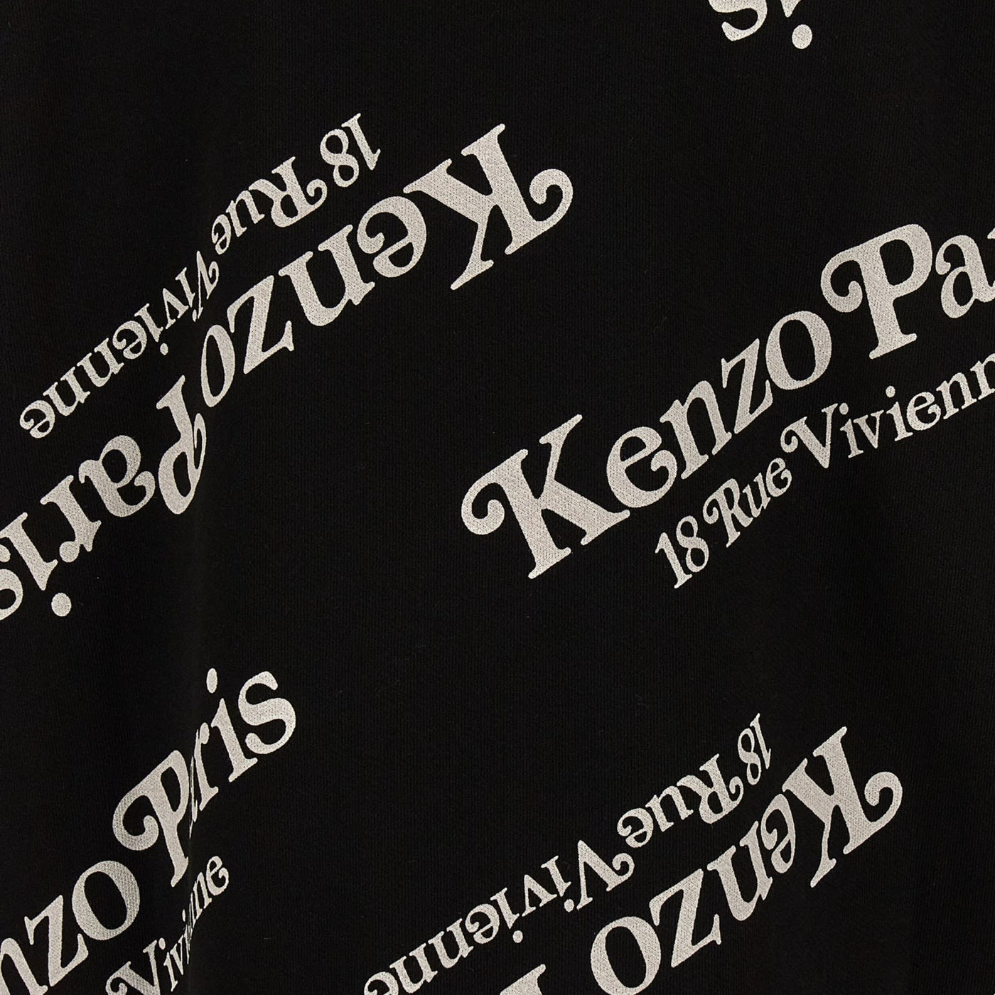 Kenzo Hoodie Allover Print Logo Black
