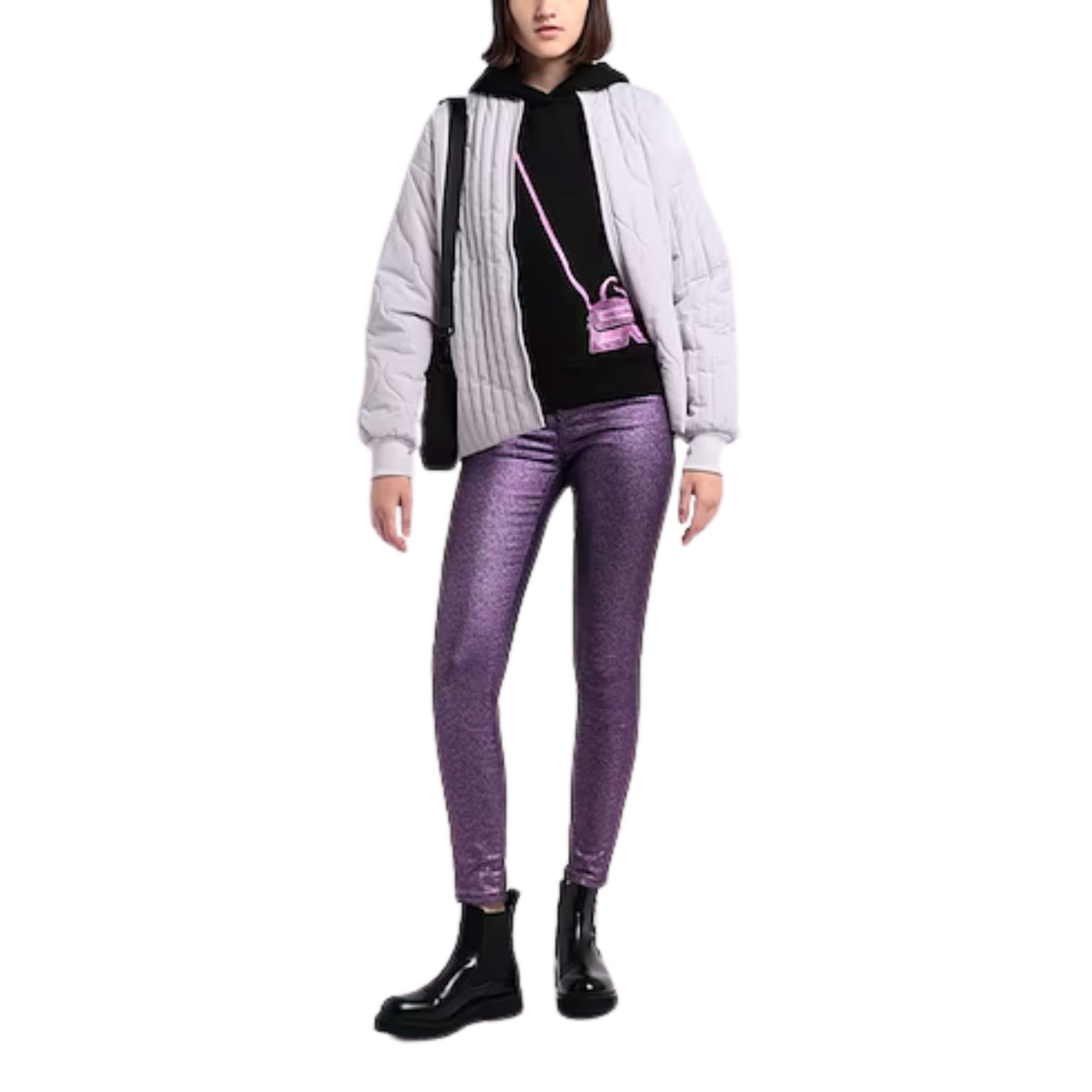 Karl Lagerfeld Sweater Ladies Graphic Side Bag Black