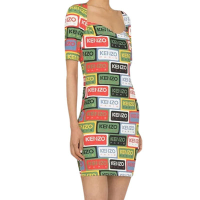 Kenzo Dress Allover Logo Multi Colour