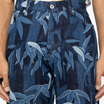 Kenzo Jeans Allover Print Wide Leg Blue