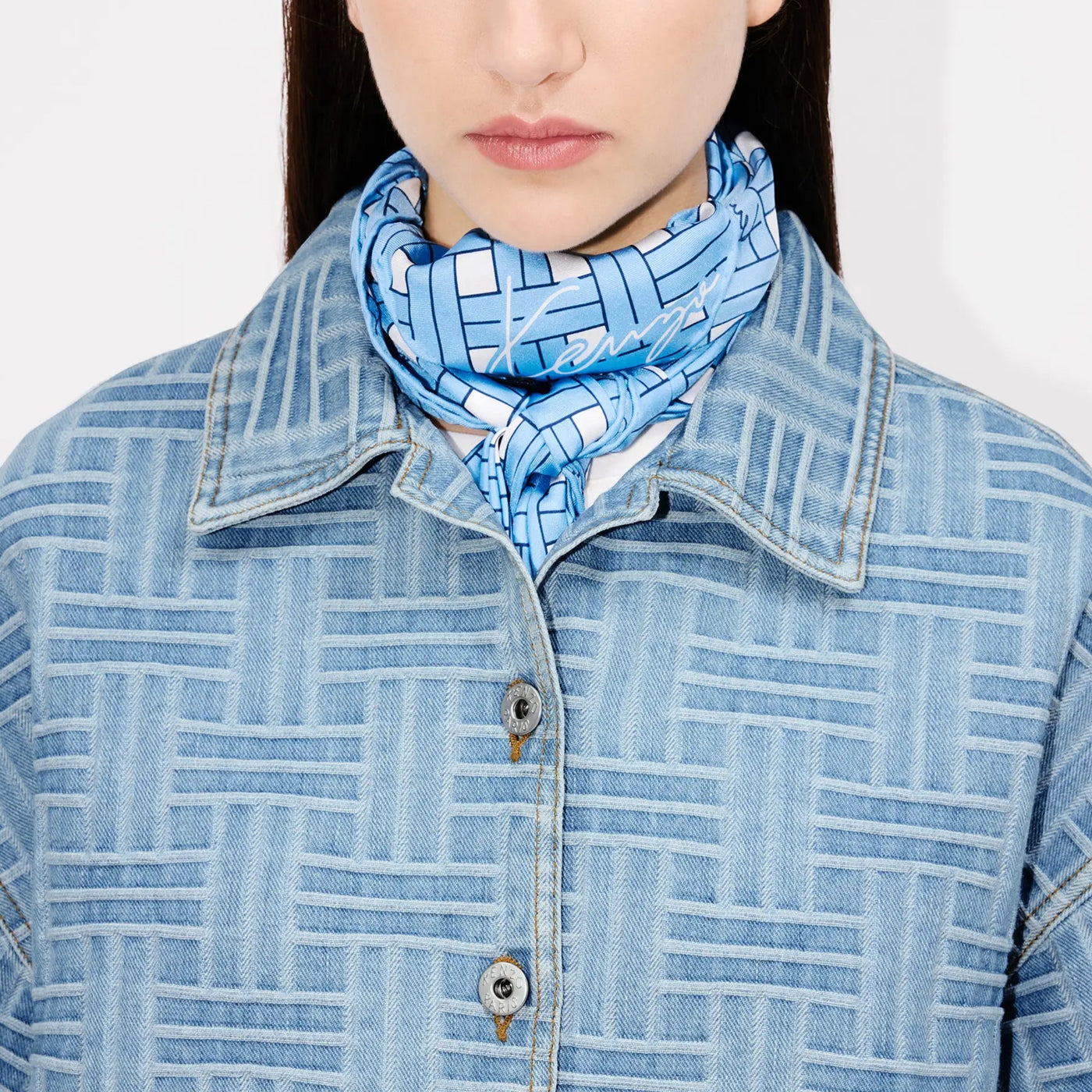 Kenzo Shirt Weave Denim Blue