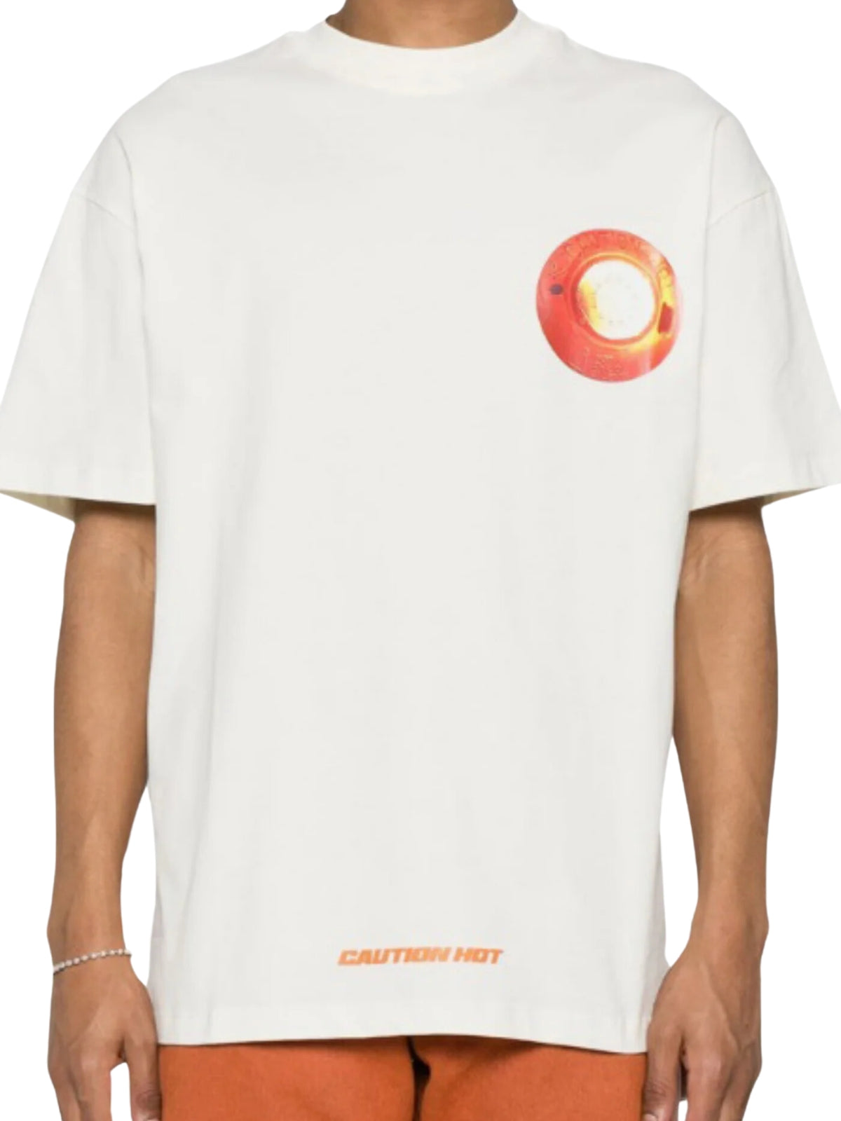 Msgm T-Shirt Caution Hot White