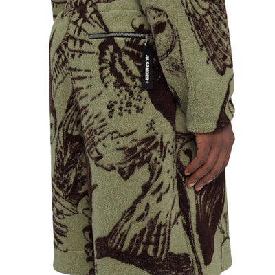 Jil Sander Shorts Allover Owl Print Khaki-Brown