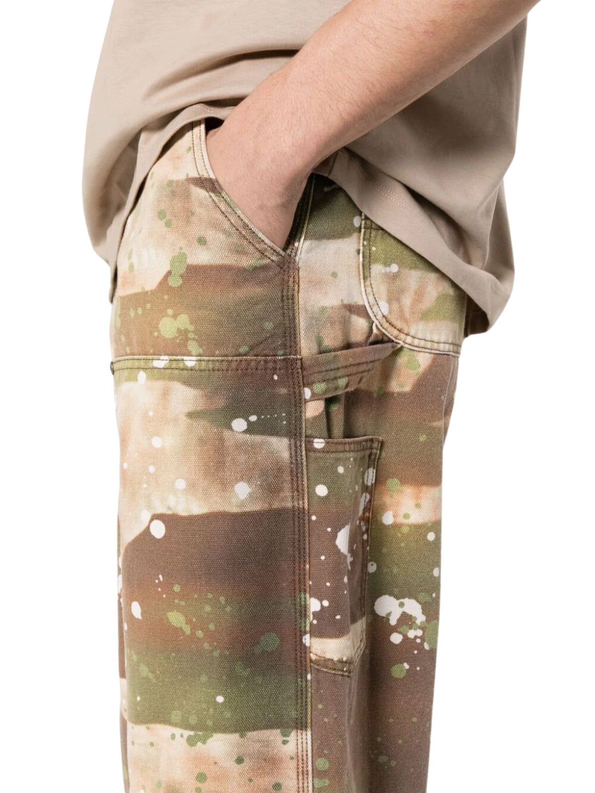 Msgm Jeans Canvas Allover Print Camo