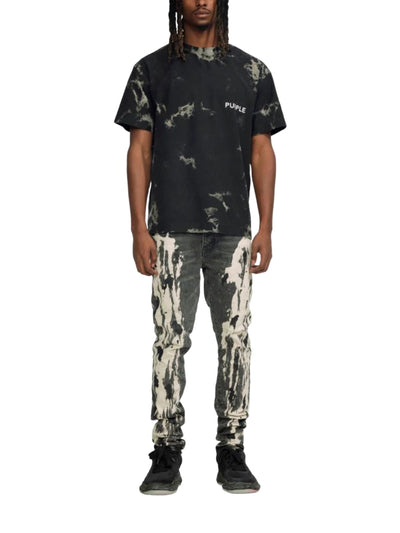 Purple Jeans Spill Bleach Paint Black