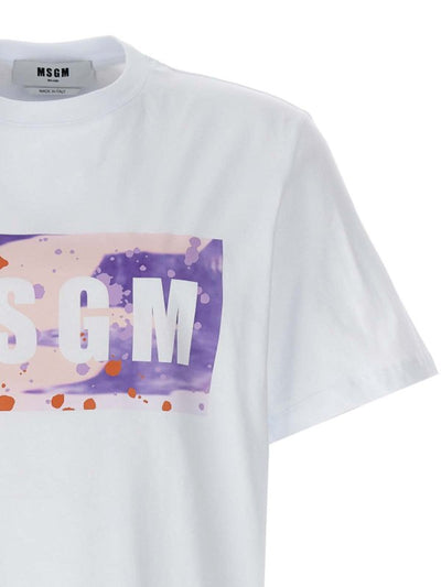 Msgm T-Shirt Bold Logo Cool Grey
