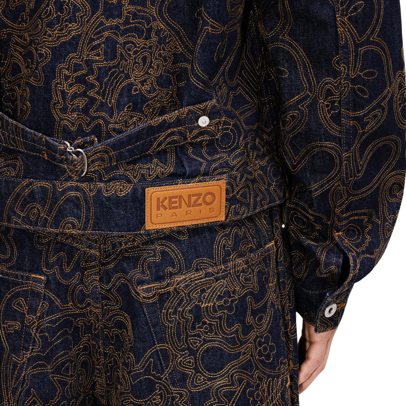 Kenzo Jacket Allover Print Denim Blue-Brown