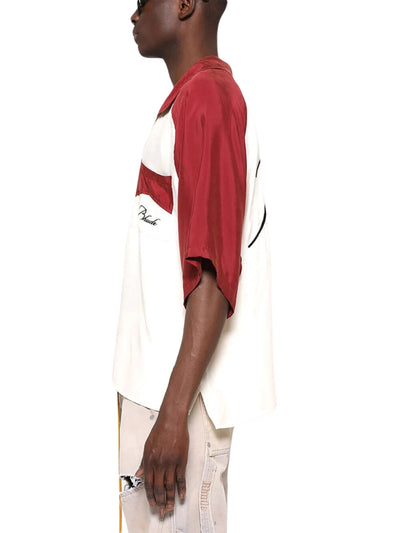 Rhude Golfer Raglan Poplin Button Up Maroon-Cream