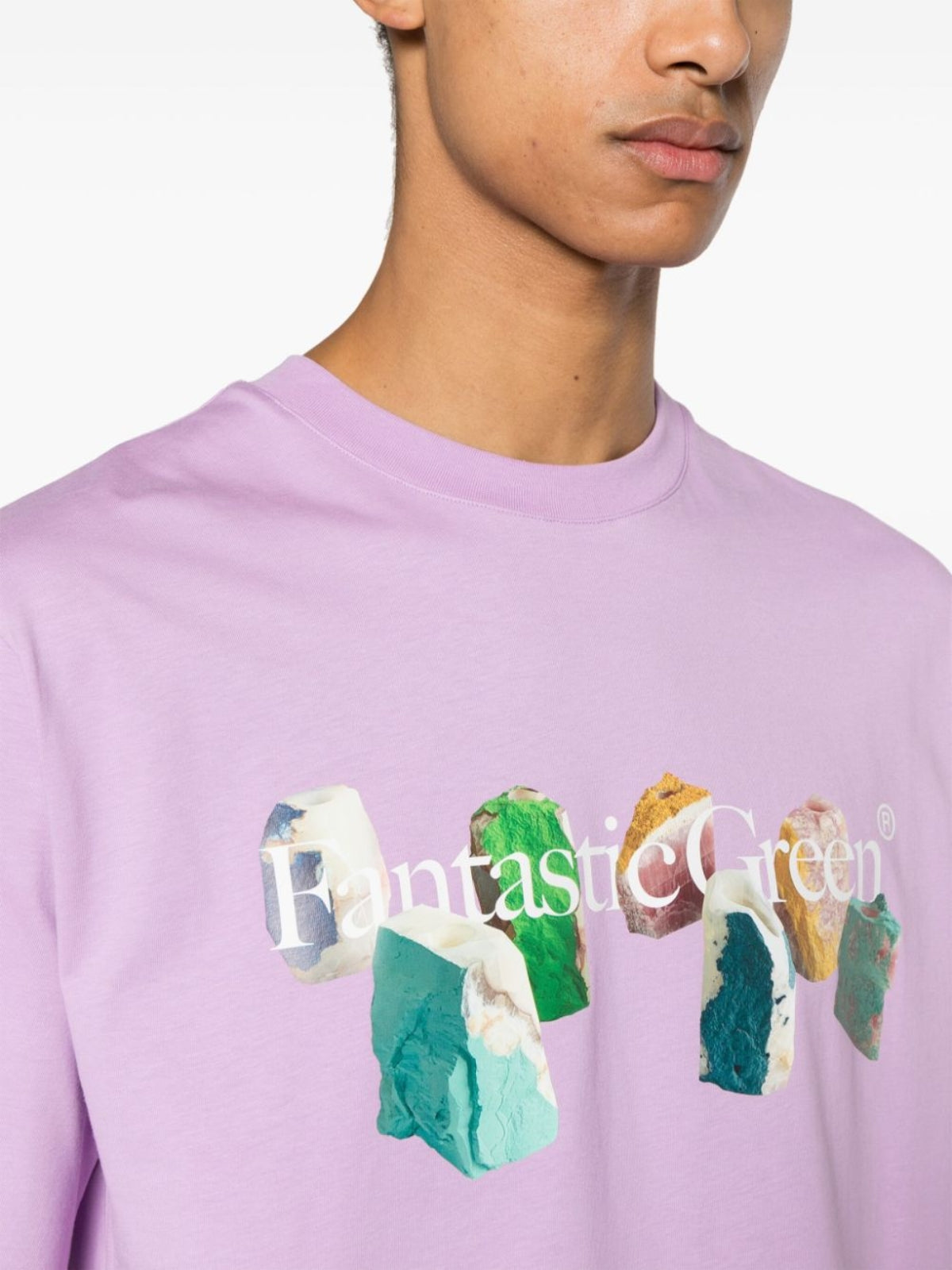 Msgm T-Shirt Graphic Print Lilac