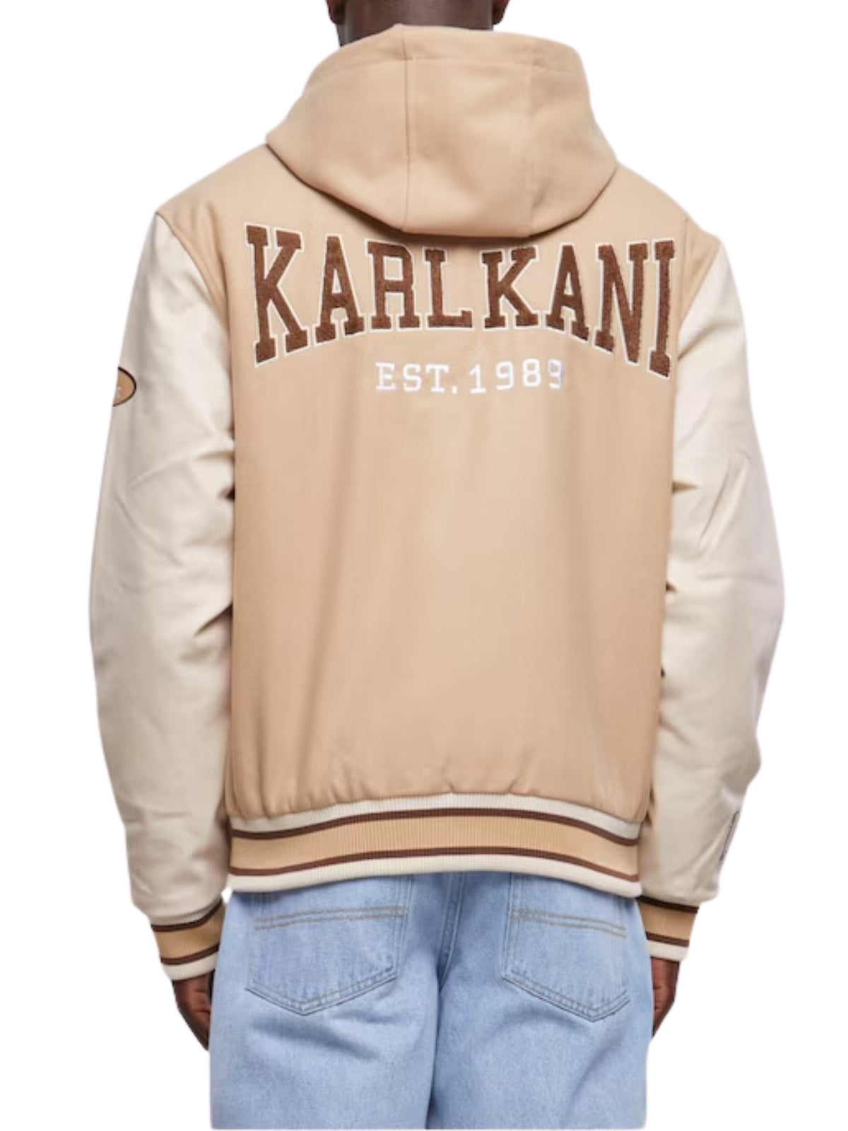 Karl Kani Jacket College Hooded Block Sand-Off-White