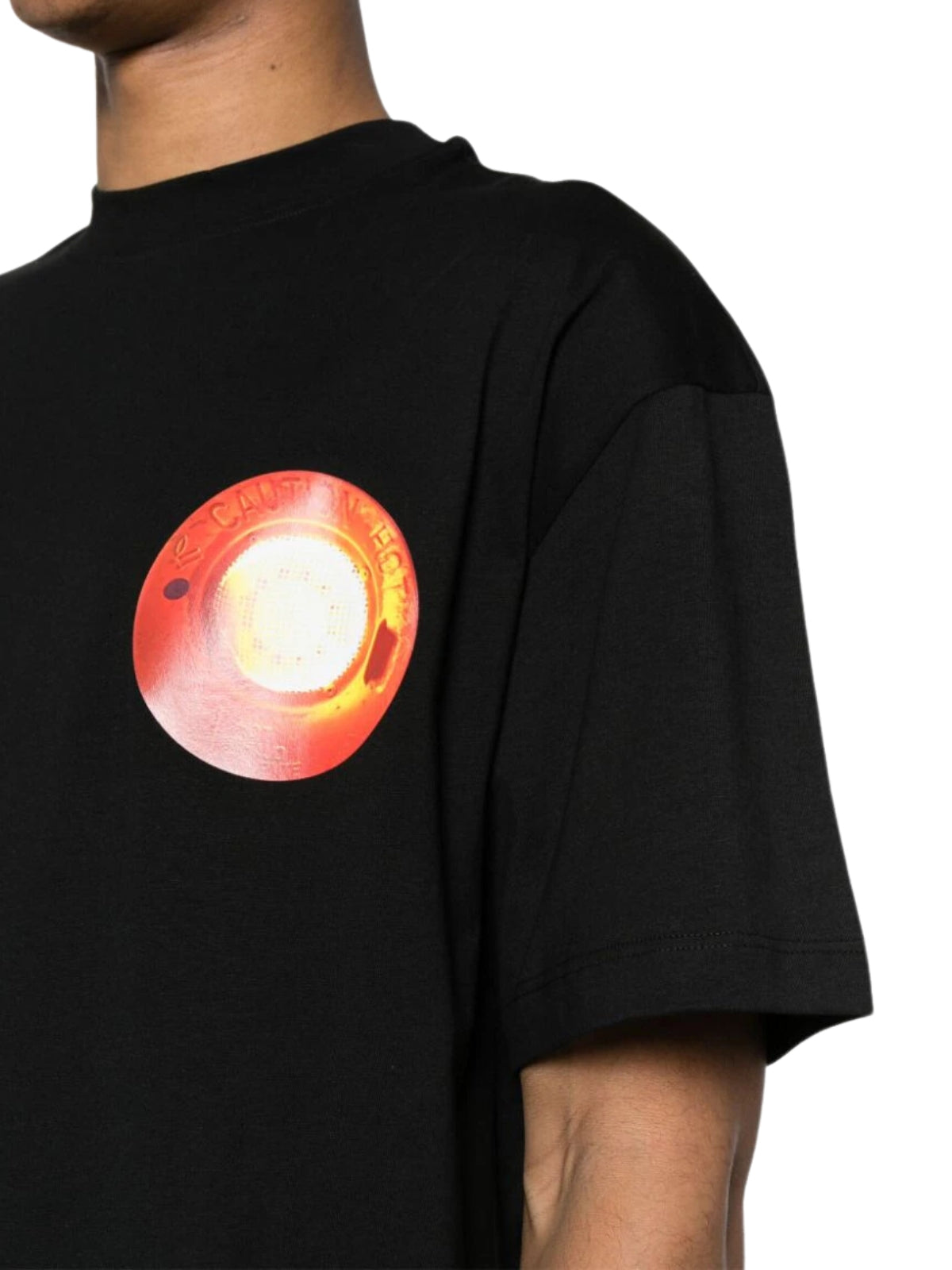 Msgm T-Shirt Caution Hot Black