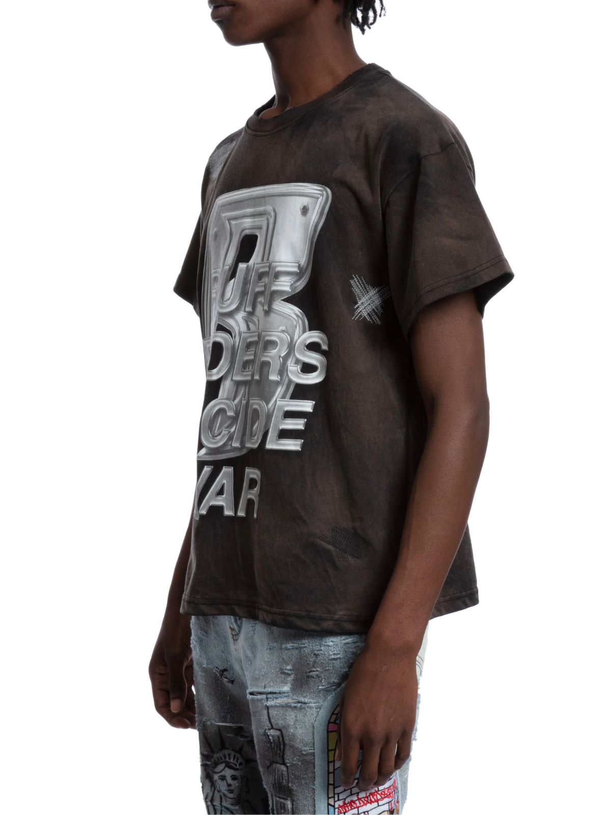 Who Decides War T-Shirt Ruff Ryders Short Sleeve Rust