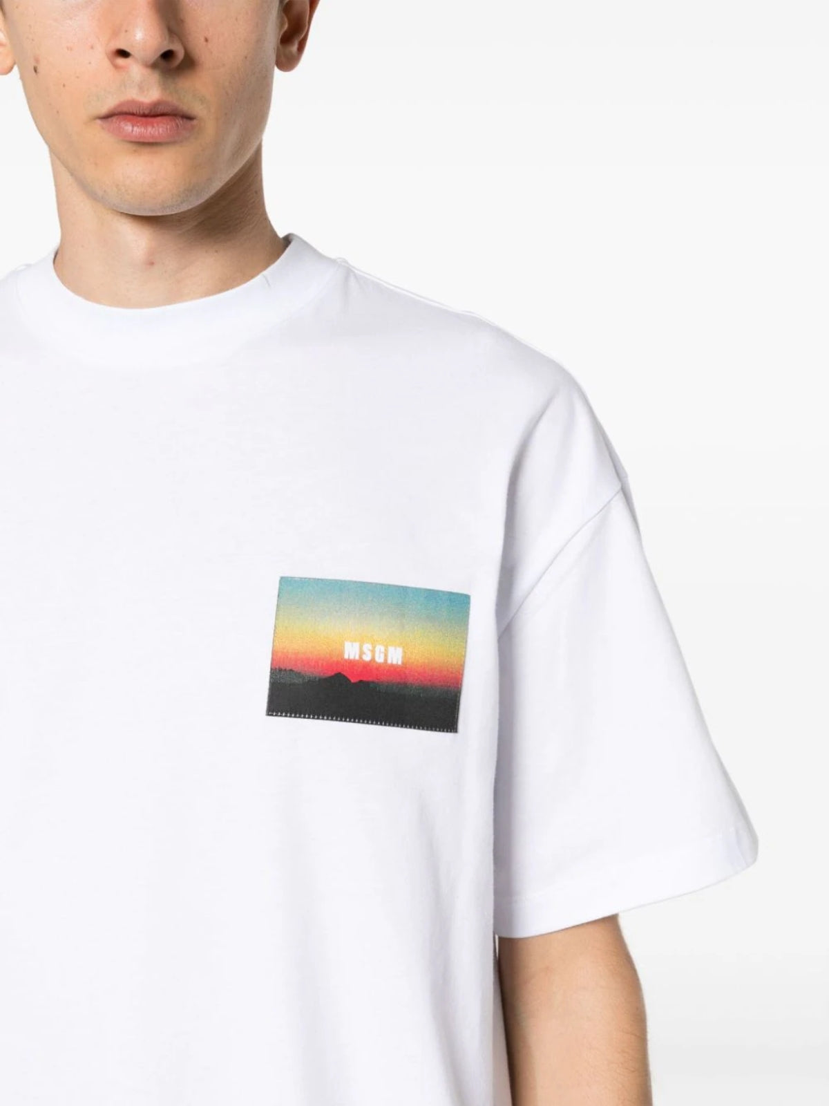Msgm T-Shirt Block Logo White