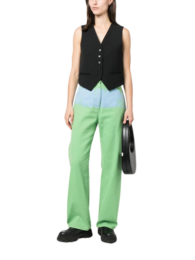 Msgm Jeans Two Tone Green-Blue