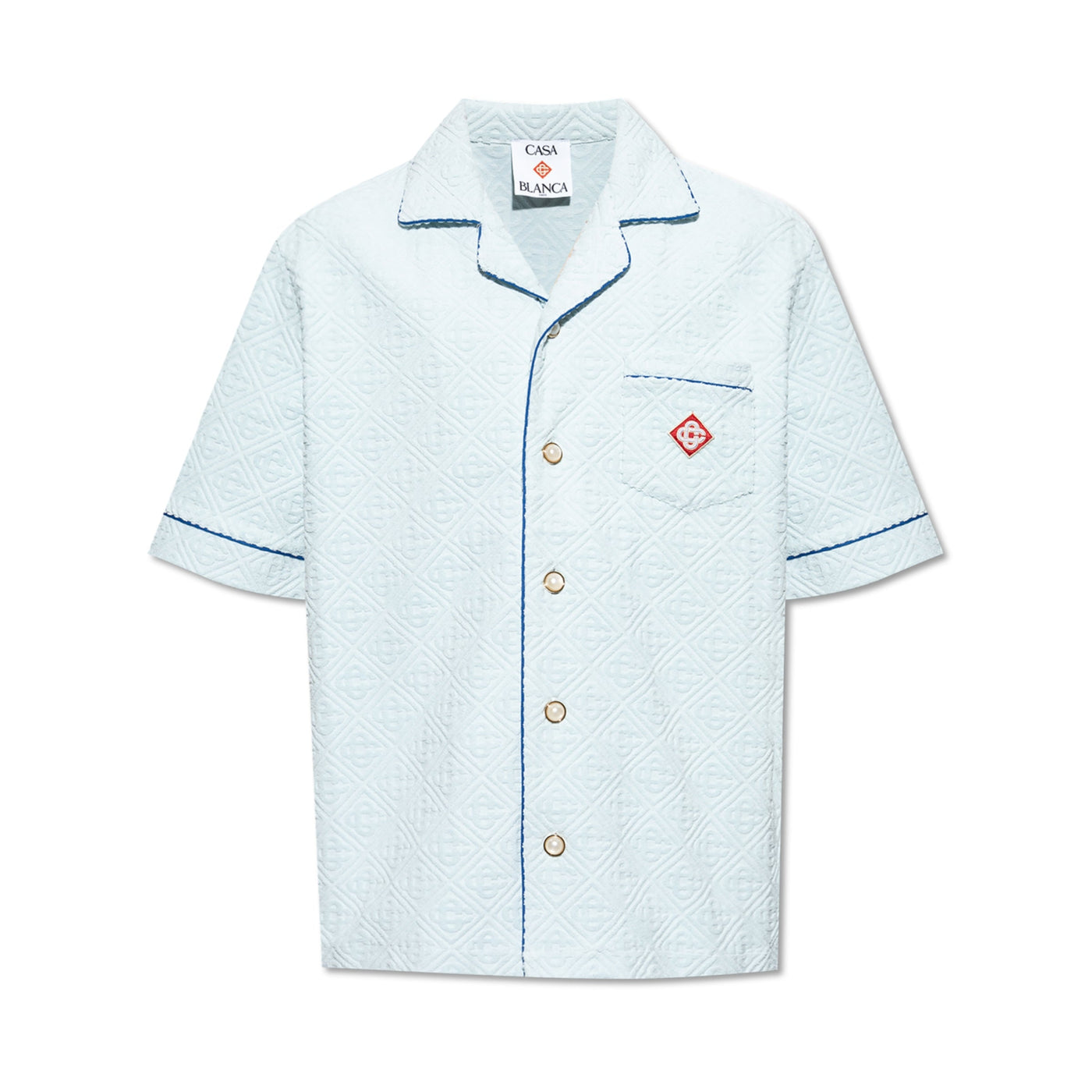 Casablanca Shirt Unisex Open Collar Light Blue