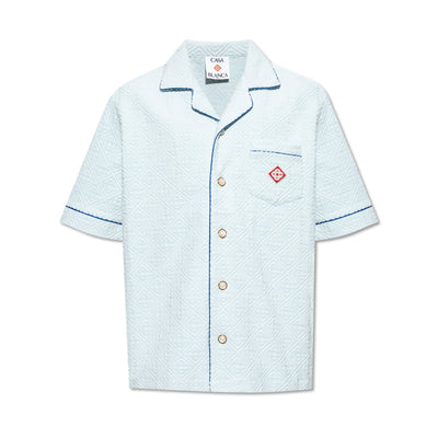Casablanca Shirt Unisex Open Collar Light Blue