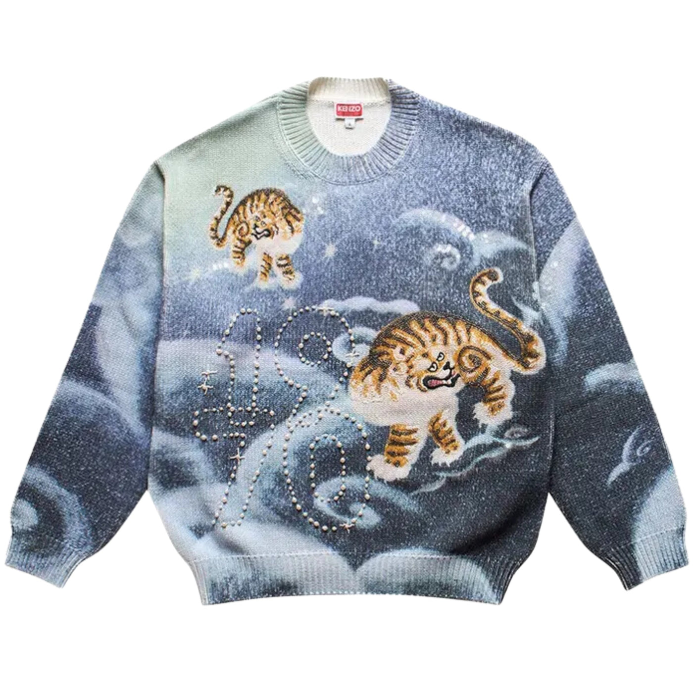 Kenzo Sweater Tigers On Clouds Blue