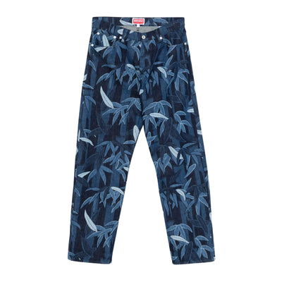 Kenzo Jeans Allover Print Wide Leg Blue
