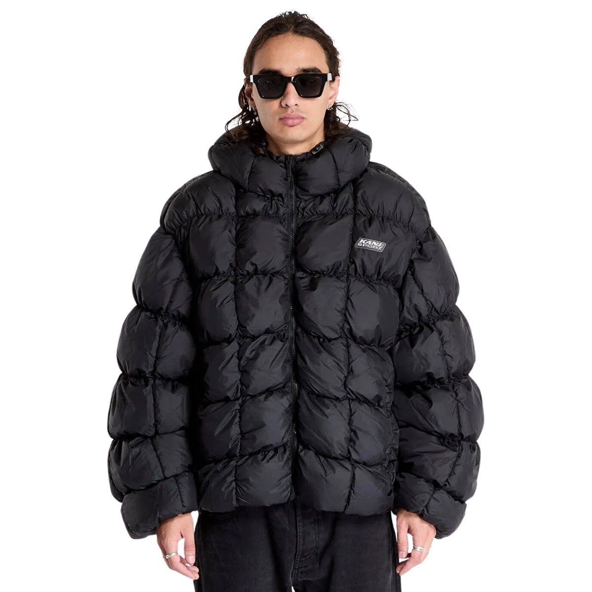 Karl Kani Jacket Sport Patch Square Quilted Black